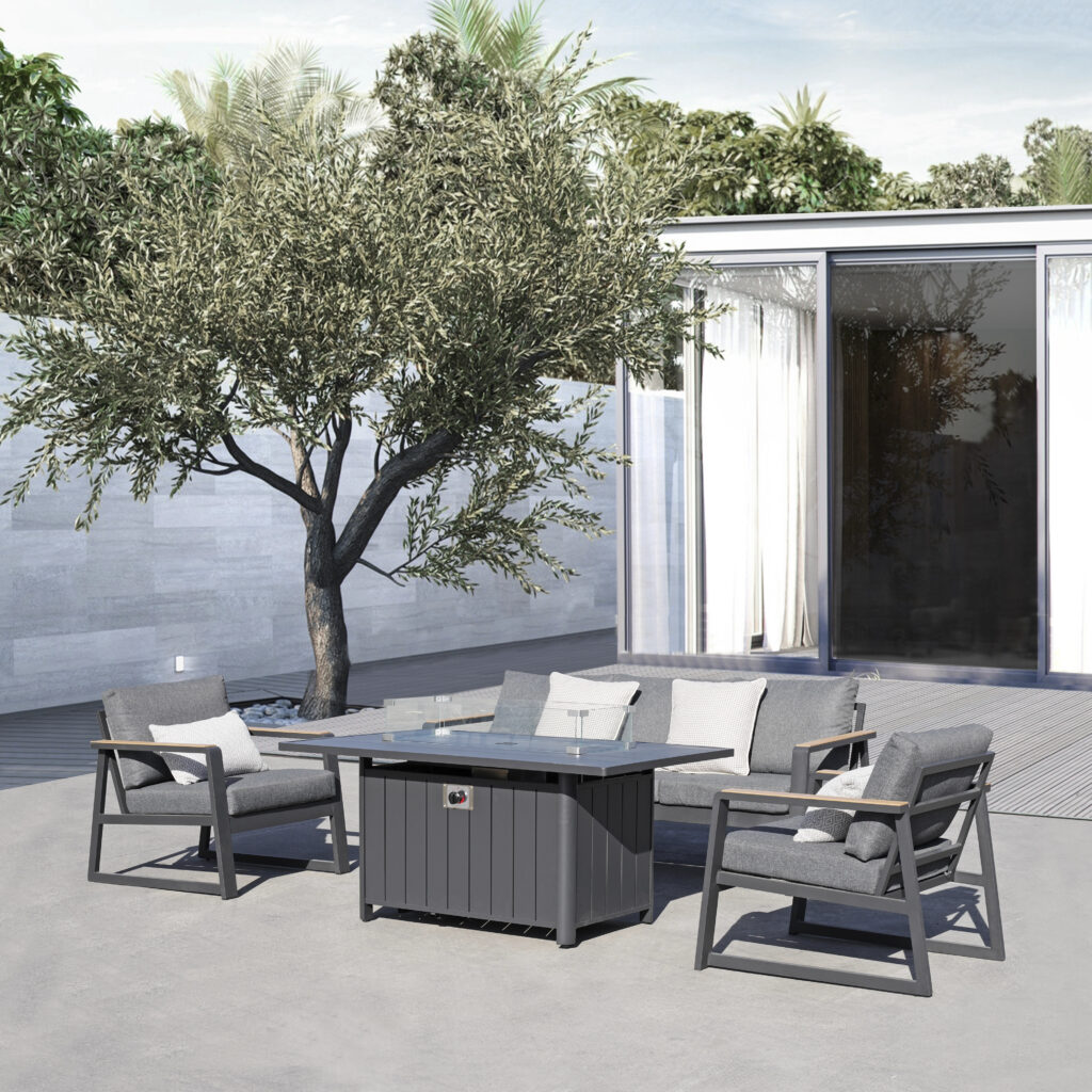 Patio Furniture Set with Gas Firepit Table SA1102