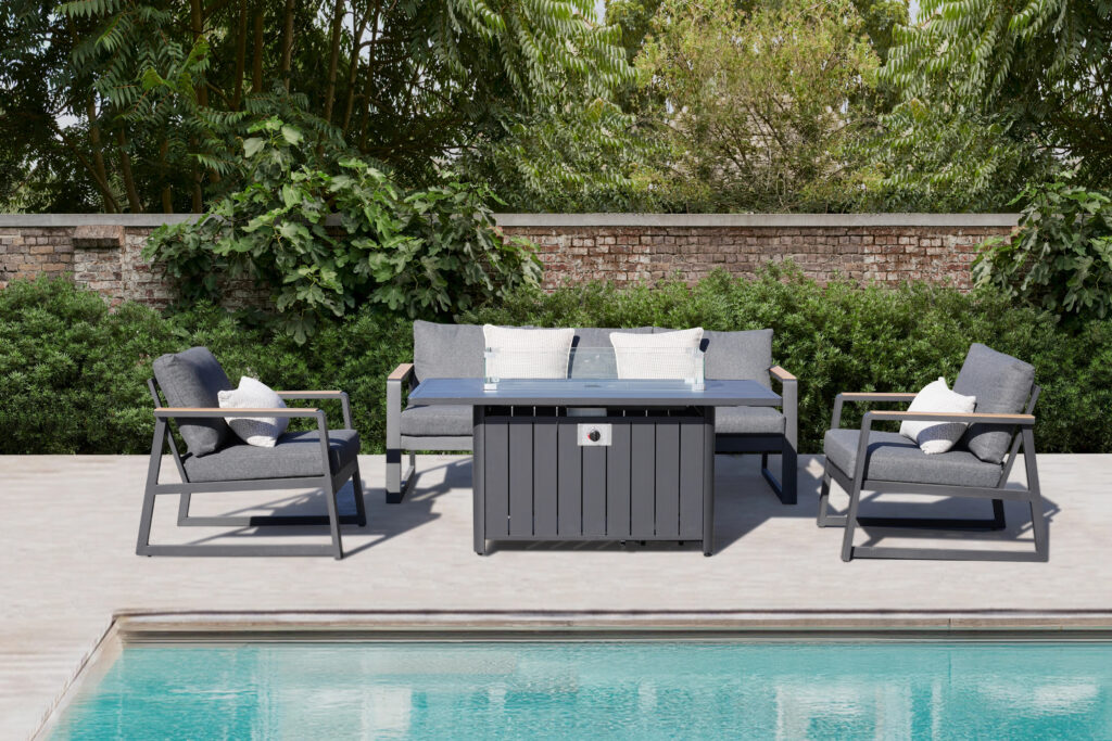 Patio Furniture Set with Gas Firepit Table SA1102