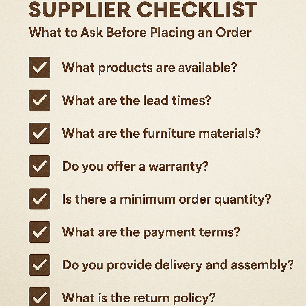 Outdoor Furniture Supplier Checklist