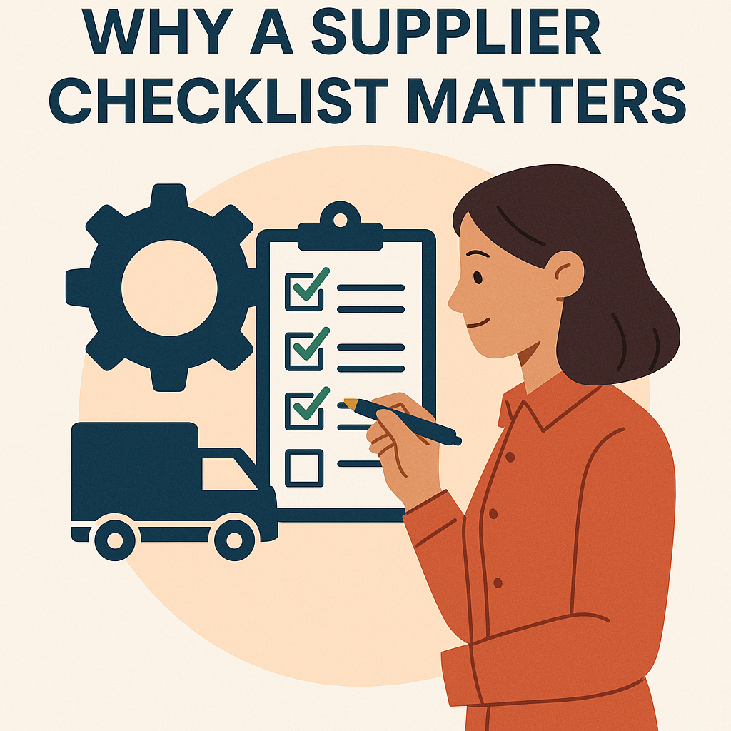 20250829 1027 Supplier Checklist Importance simple compose 01k3stbfq0eshre40wwb0rthef