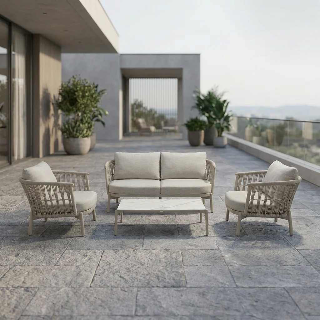 Modern Aluminum Frame Sofa Set WEAVE MIST DL05P42619 (3) Modern Aluminum Frame Sofa Set WEAVE MIST DL05P42619 (3)