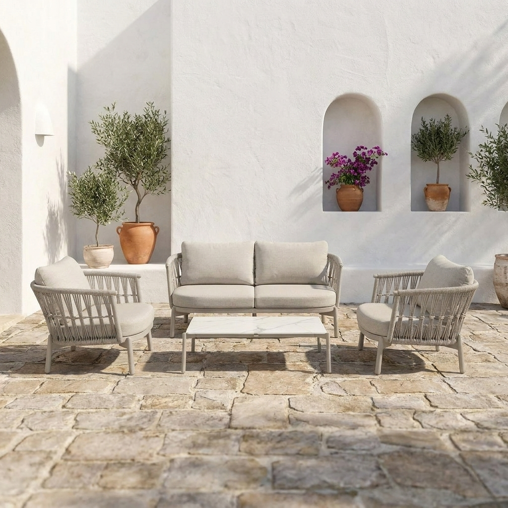 Modern Aluminum Frame Sofa Set WEAVE MIST DL05P42619 (4) Modern Aluminum Frame Sofa Set WEAVE MIST DL05P42619 (4)