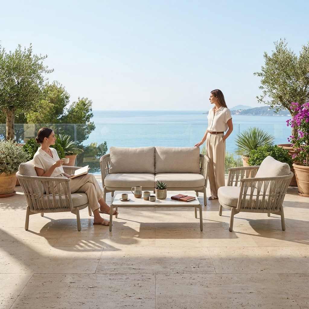 Modern Aluminum Frame Sofa Set WEAVE MIST DL05P42619 (6) Modern Aluminum Frame Sofa Set WEAVE MIST DL05P42619 (6)