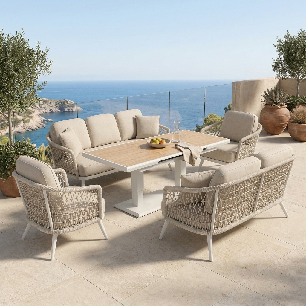 ComfyUI 00001 nibrt 1782895130 Outdoor Dining Sofa Set WEAVE-DL05P4-6