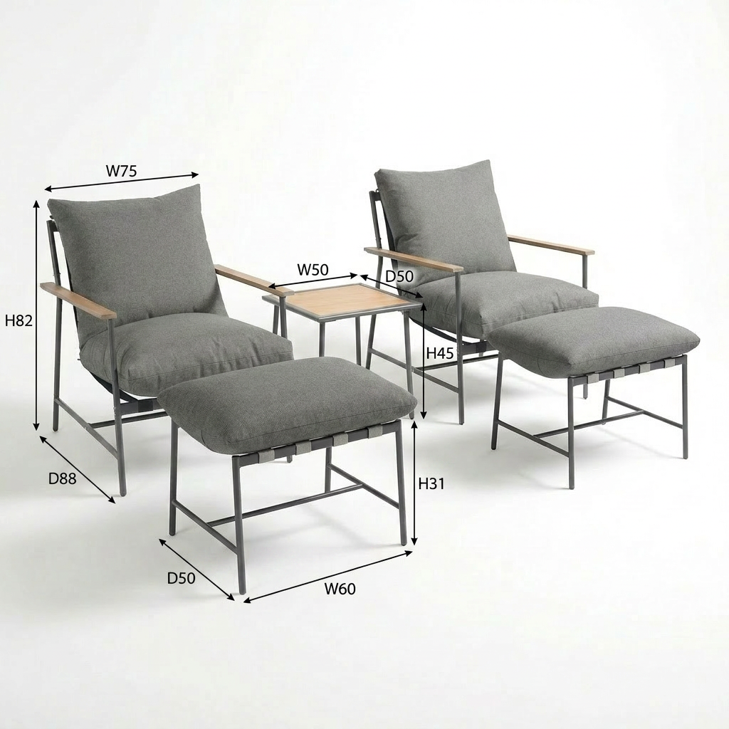 5 Piece Patio Lounge Chair Signature-DL07P5-4 5 Piece Patio Lounge Chair Signature-DL07P5-4