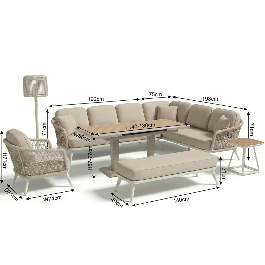 Aluminum Sectional Sofa Set WEAVE-DL05P4-1 Aluminum Sectional Sofa Set WEAVE-DL05P4-1