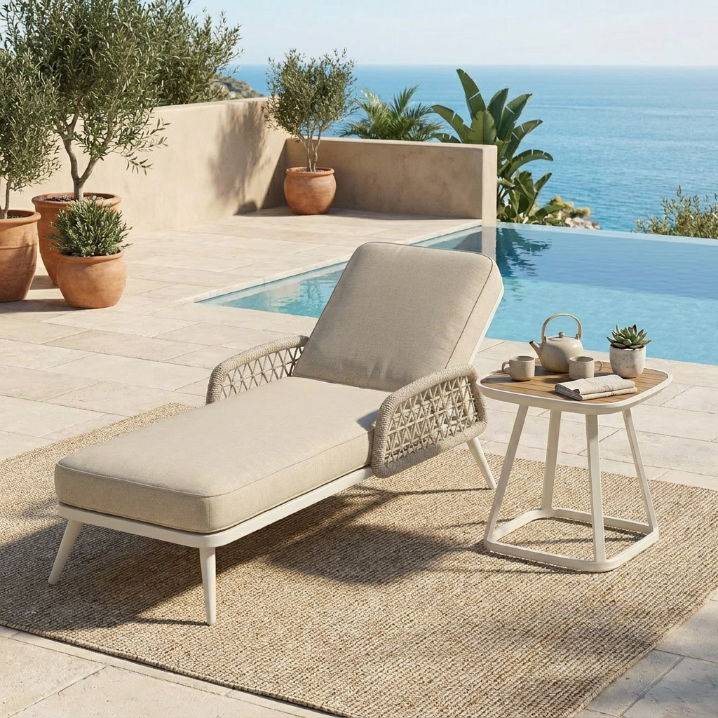 Aluminum Sun Lounger Set WEAVE-DL05P4-2 Aluminum Sun Lounger Set WEAVE-DL05P4-2