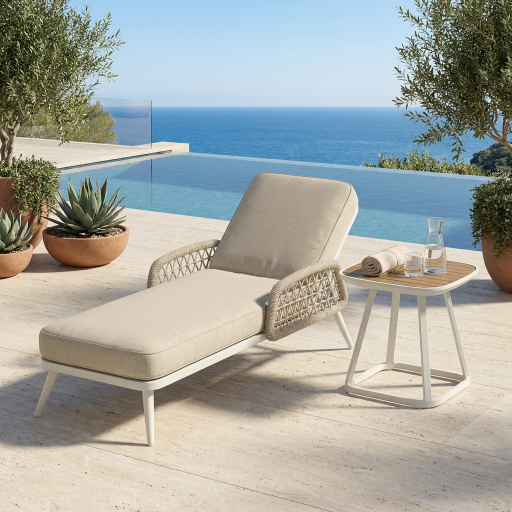 Aluminum Sun Lounger Set WEAVE-DL05P4-2 Aluminum Sun Lounger Set WEAVE-DL05P4-2