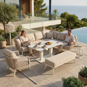 Modern Aluminum Outdoor Corner Sofa Set WEAVE-DL05P4-4