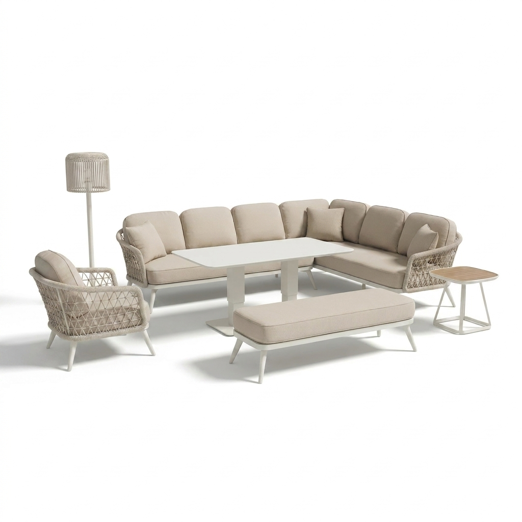 Modern Aluminum Outdoor Corner Sofa Set WEAVE-DL05P4-4